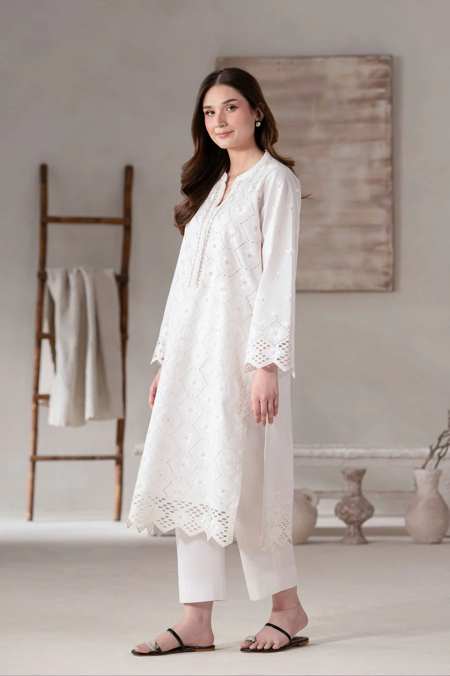 Panelled Long Kurti - Image 3