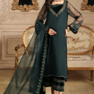 3-Piece Shirt with Embroidered Organza Dupatta and Trouser