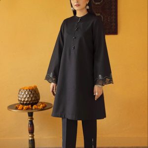 Solid Black Cotton Dress