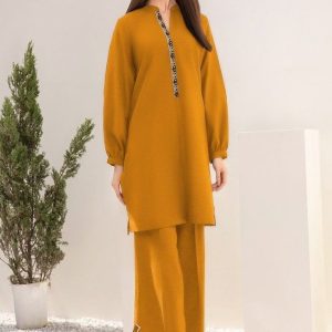 Solid Mustard Lawn Kurta