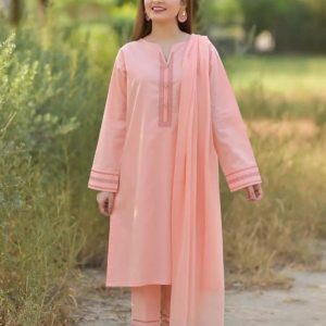 Solid Tea pink Cotton Dress