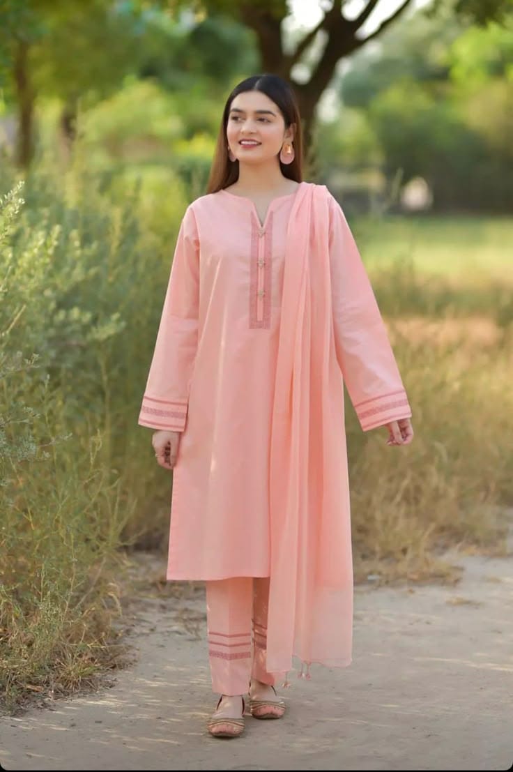 Solid Tea pink Cotton Dress