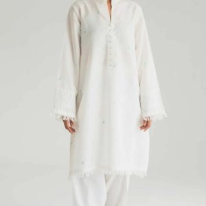 Solid Off-White Cotton Dress