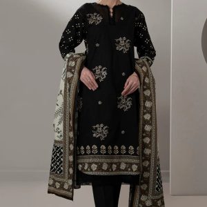 Classic Black Embroidered Party Wear Suit
