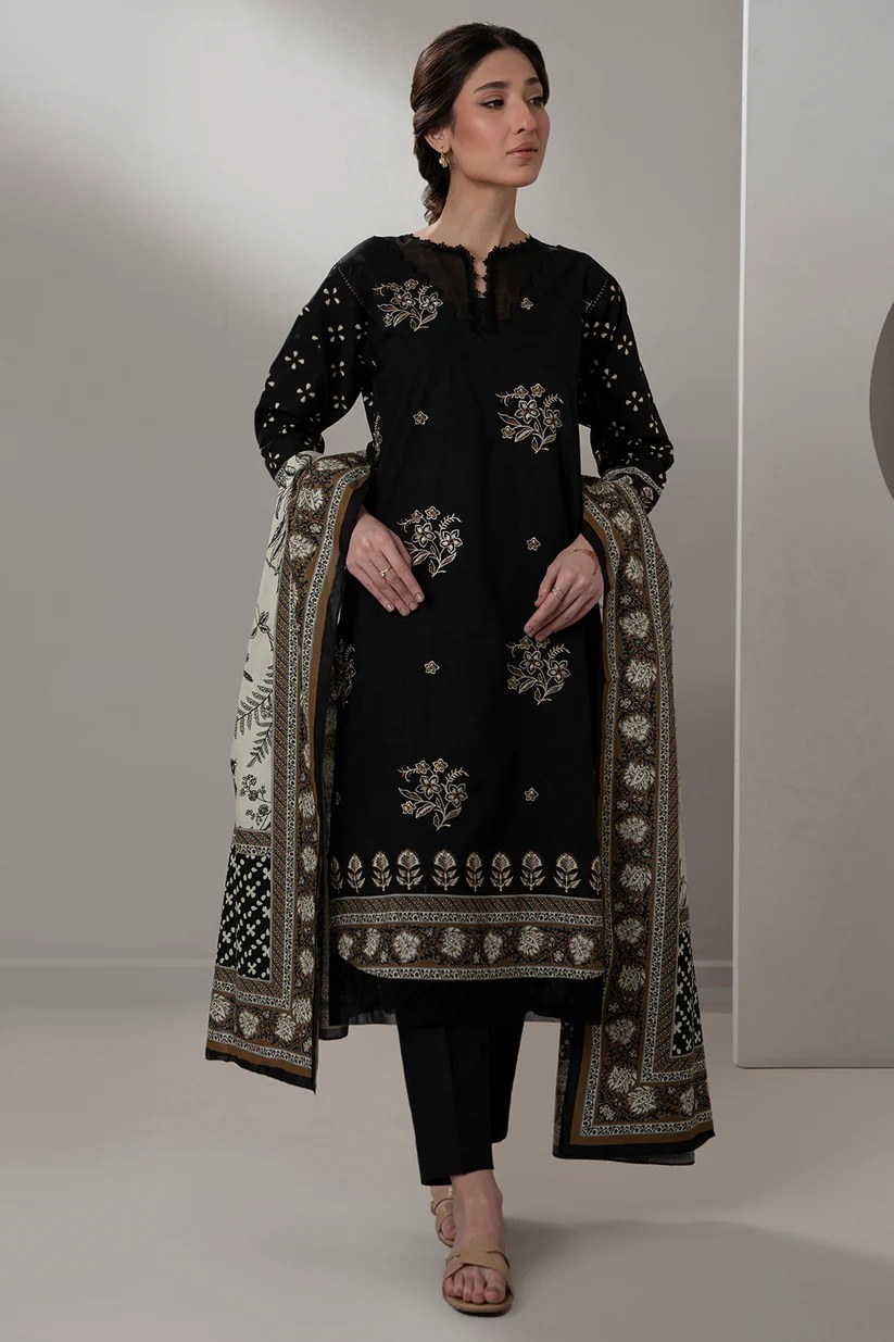 Classic Black Embroidered Party Wear Suit