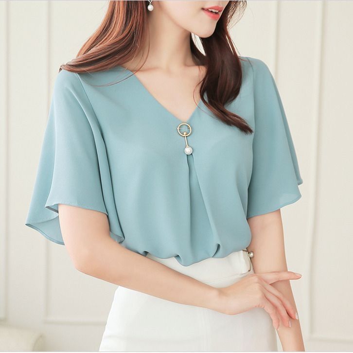 Sky blue Printed top