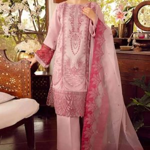 3 Piece Unstitched Pure Lawn with Organza dupatta